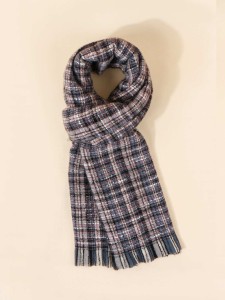 Raw Hem Plaid Scarf