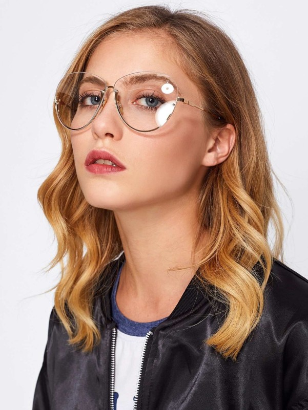 Retro Clear Lens Rimless Glasses