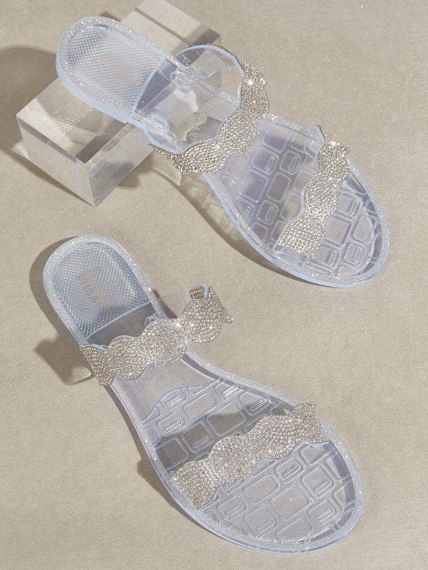 Rhinestone discount clear slides