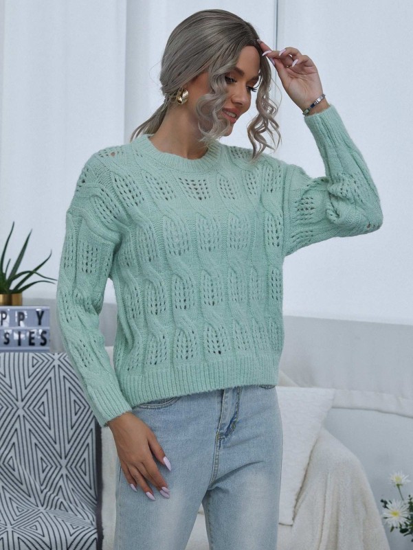 Daytrip Pointelle Knit Sweater - Women's Sweaters in Crabapple