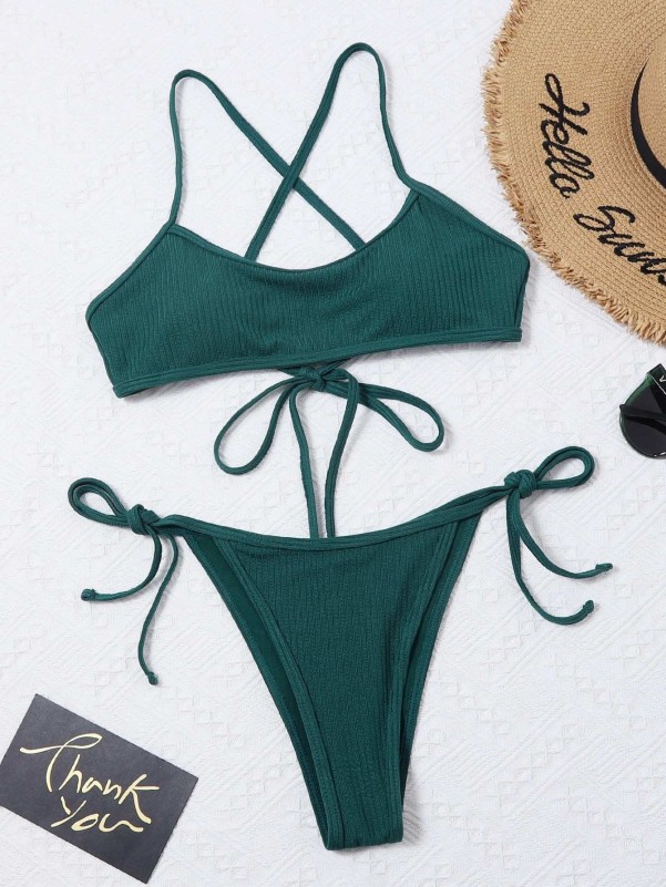 Rib Tie Side Bikini Swimsuit