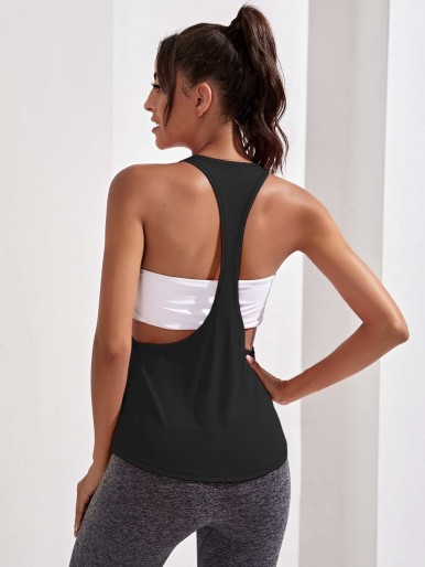 Scoop Neck Racer Back Sports Tank Top