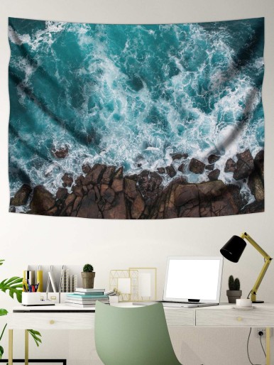 Sea Wave Pattern Tapestry