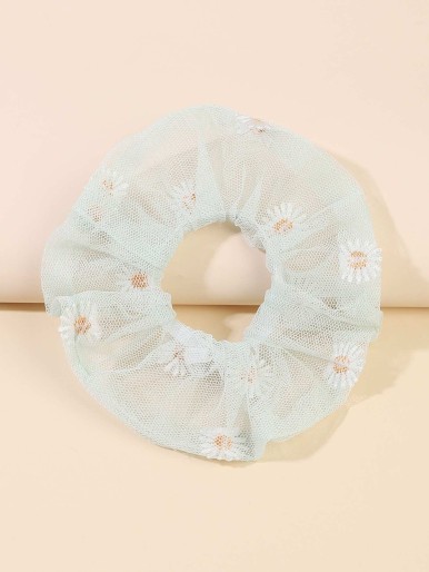 Hair ties with daisy pattern and mesh