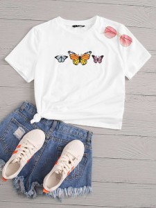 SHEIN Butterfly Print Top