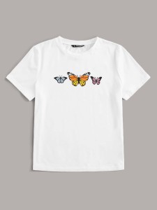 SHEIN Butterfly Print Top