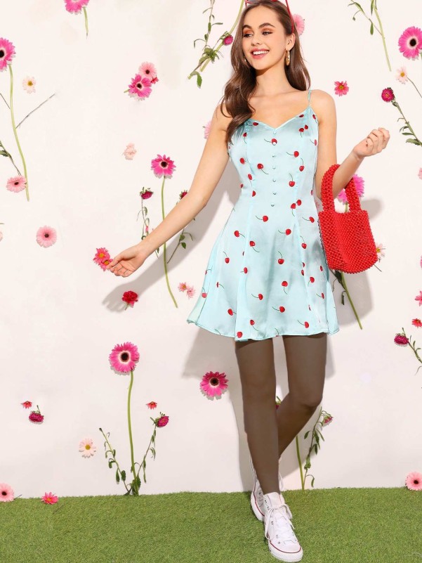 Shein cherry outlet dress