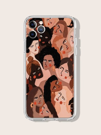 Cover for iPhone with drawings of faces