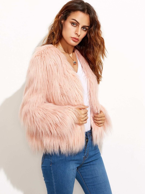 shein fluffy coat