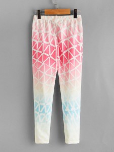 SHEIN Girls Geo Print Ombre Leggings