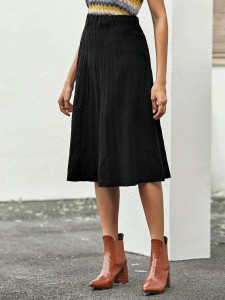 SHEIN High Waist Cable Knit Skirt