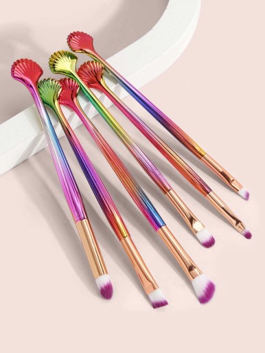 6pcs Shell Design Handle Makeup Brush