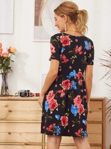 SHEIN Maternity Floral Print Dress