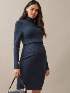 SHEIN Maternity High Neck Nursing Dress