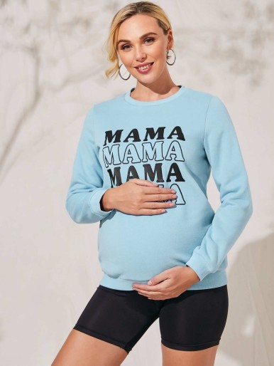 SHEIN Maternity Letter Graphic Pullover