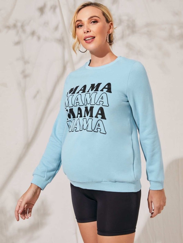 SHEIN Maternity Letter Graphic Pullover