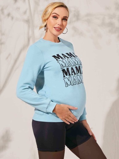 SHEIN Maternity Letter Graphic Pullover