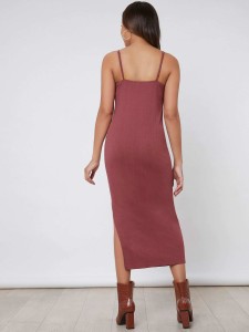 SHEIN Maternity Ruched Bust Split Side Cami Dress