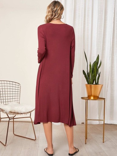 SHEIN Maternity Solid Tube Dress With Coat