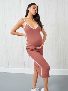 SHEIN Maternity Split Hem Cami Bodycon Dress