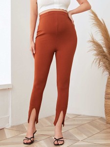 SHEIN Maternity Split Hem Solid Pants