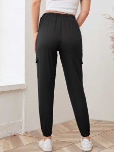 SHEIN Maternity Tie Front Flap Pocket Side Cargo Pants