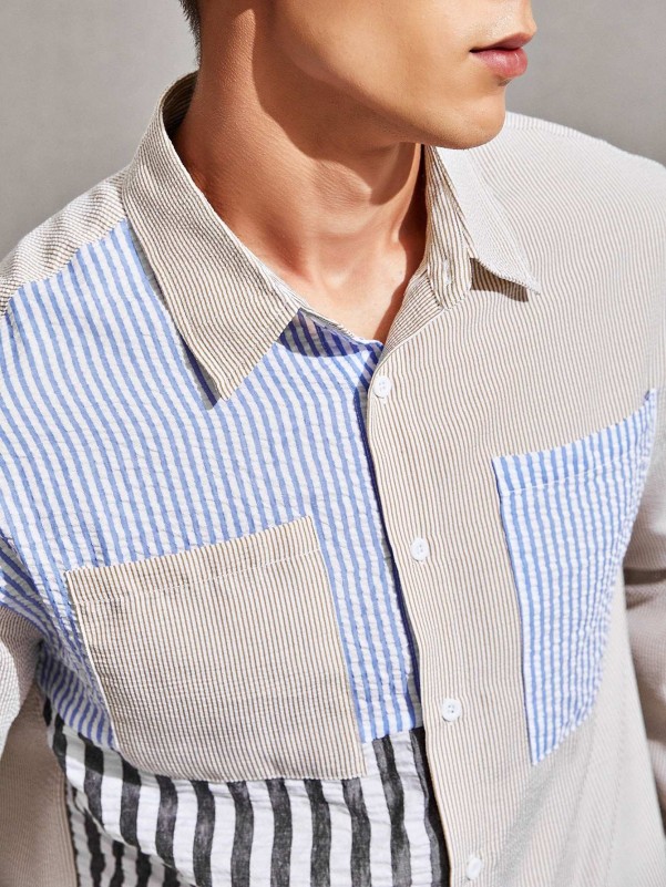 Colorblock Striped Shirt