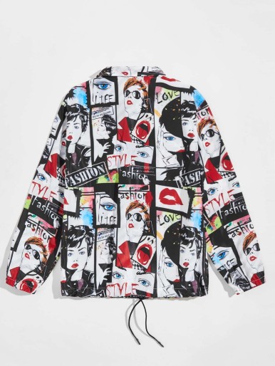 SHEIN Men Pop Art Print Jacket