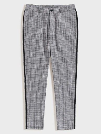 SHEIN Men Tape Side Plaid Pants