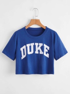 Letter Graphic Crop Tee