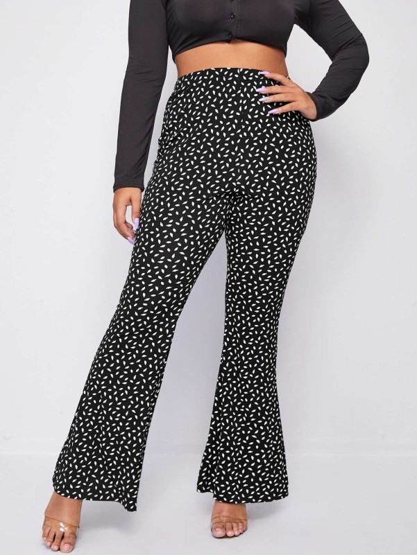 Allover Print Flare Leg Pants