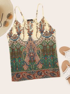 SHEIN Plus Paisley Print Cami Top