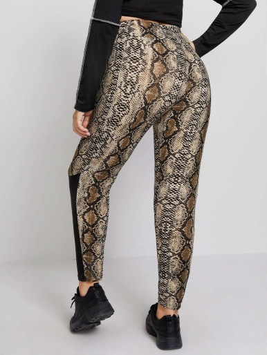 SHEIN Plus Snakeskin Print Leggings