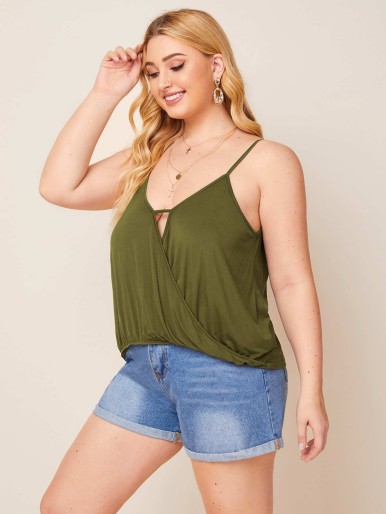 SHEIN Plus Wrap Front Cami Top