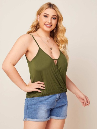 SHEIN Plus Wrap Front Cami Top