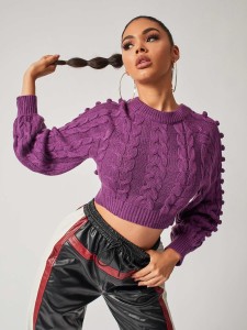 Roll Up Sleeve Knot Front Crop Blouse