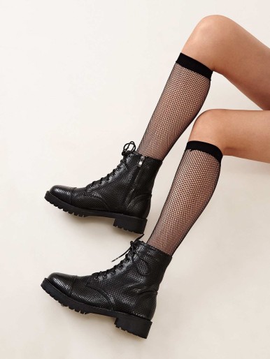 Lace-up Front Combat Boots