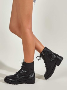 Lace-up Front Combat Boots