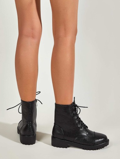 Lace-up Front Combat Boots