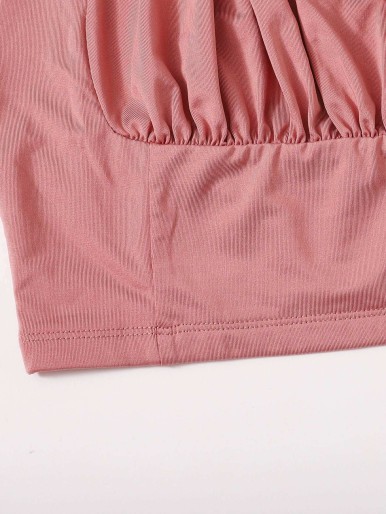 Button Detail Self Tie Waist Pants