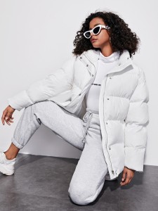 SHEIN Solid Puffer Coat