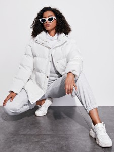 SHEIN Solid Puffer Coat