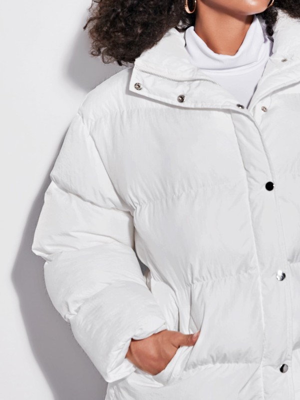 SHEIN Solid Puffer Coat