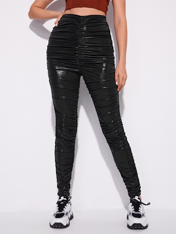 Vinyl pants (Black) from Shein