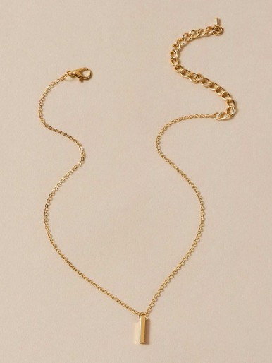 1pc Bar Pendant Chain Necklace