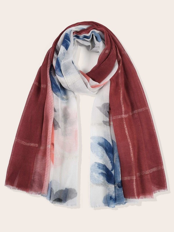 Flower print scarf