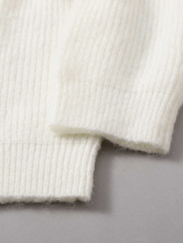 SHEIN Twist Front Rib-knit Sweater