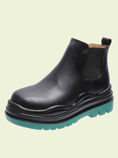 Colorblock Lug Sole Chelsea Boots