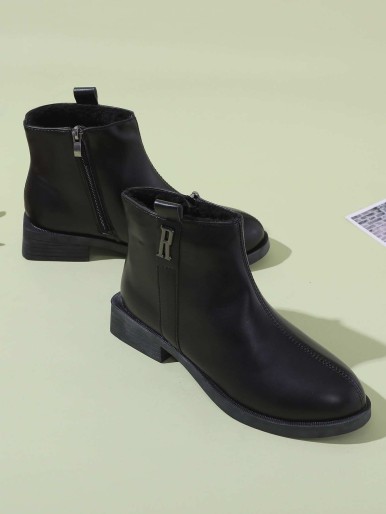 Side Zipper Ankle Boots