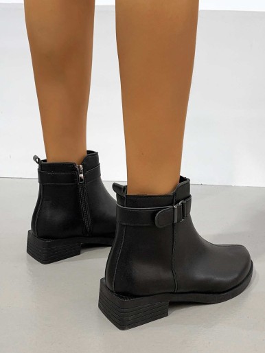 Side Zipper Ankle Boots